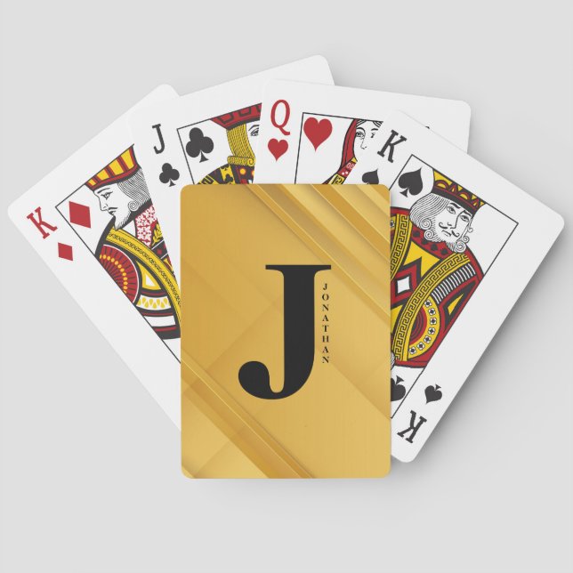 Minimale Initialbuchstaben-Namens-Typografie-Desig Spielkarten (Rückseite)