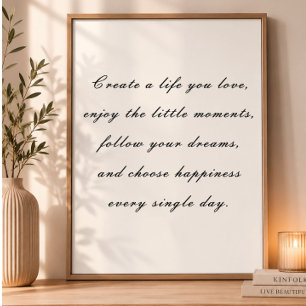 Minimale Inspirierende Zitat-Typografie-Wandkunst Poster
