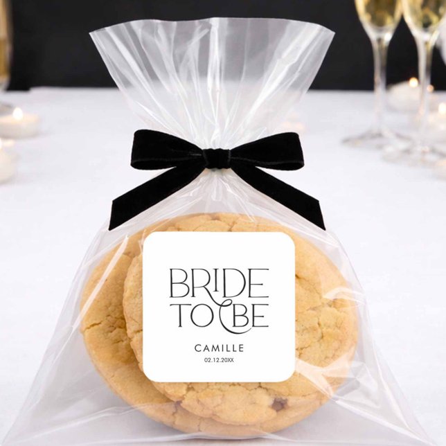 Minimale Junggesellinnen-Abschiedsparty Quadratischer Aufkleber (Bride to Be Favor Sticker)