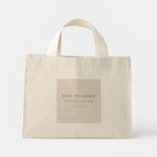 Minimale Just Engaged-Tasche Natürliches Leinen Mini Stoffbeutel