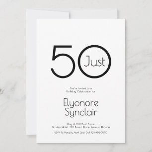 Minimale „Just Fifty“-Einladung zur 50. Geburtstag Einladung