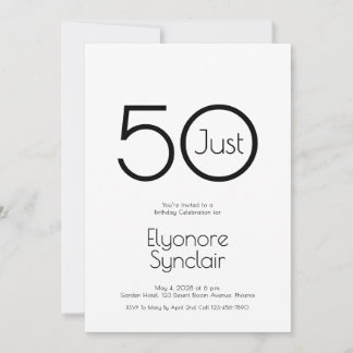 Minimale „Just Fifty“-Einladung zur 50. Geburtstag Einladung