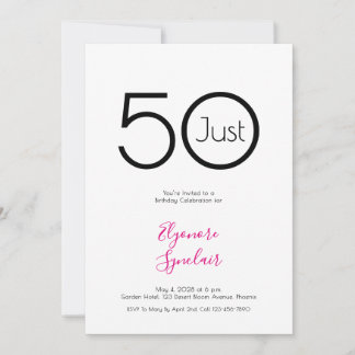Minimale „Just Fifty“-Einladung zur 50. Geburtstag Einladung