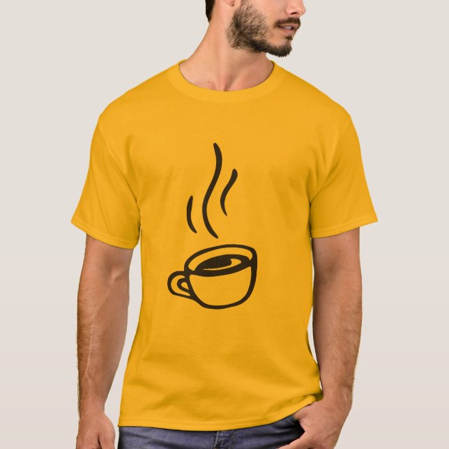 Minimale Kaffee-Tassen-Kunst T-Shirt (Vorderseite)