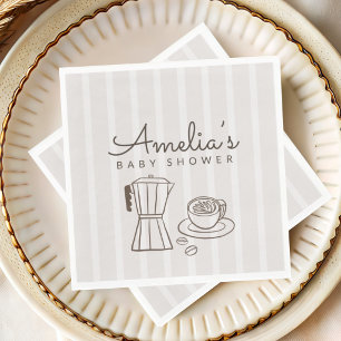 Minimale Kaffee-Themen-Baby-Party Serviette
