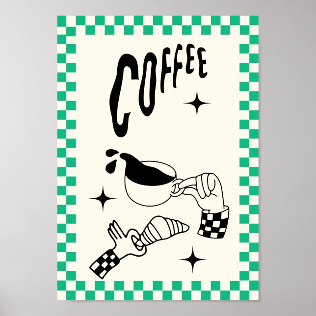 Minimale Kaffee-Wandkunst Poster | Moderne Küche  (Vorne)