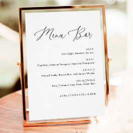 Minimale Kalligrafie - Bar für Hochzeiten und Getr Poster
