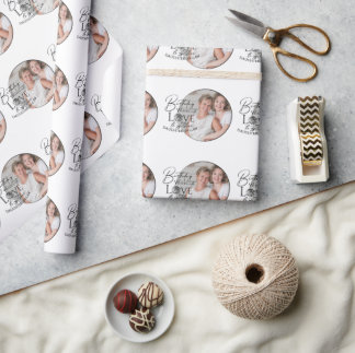 Minimale Kalligrafie-Foto-Geburtstag-Schwiegertoch Geschenkpapier