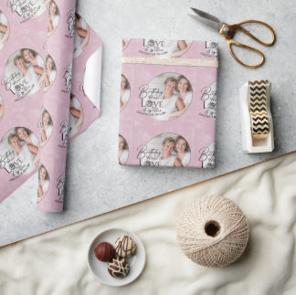 Minimale Kalligrafie-Foto-Geburtstag Schwiegertoch Geschenkpapier