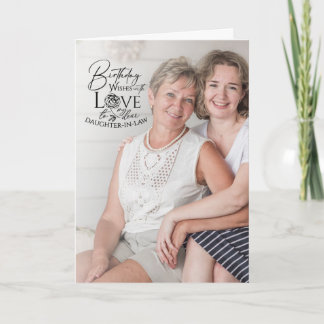 Minimale Kalligrafie-Foto-Geburtstag Schwiegertoch Karte