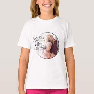 Minimale Kalligrafie-Foto-Geburtstags-Enkelin T-Shirt