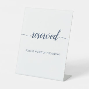 Minimale Kalligrafie reserviert für Hochzeitssitze Sockelschild