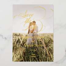 Minimale Kalligrafie Save the Date Foto