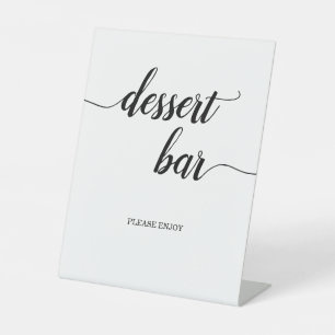 Minimale Kalligrafie Script Wedding Dessert Bar Sockelschild