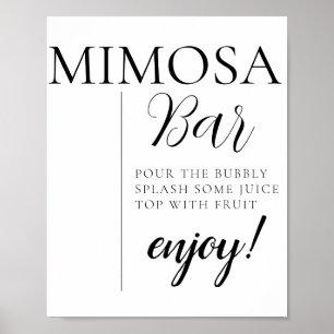 Minimale Kalligrafie Text Script Mimosa Bar Sign Poster