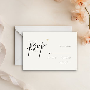 Minimale Kalligrafie-Typo-Hochzeit RSVP Karte