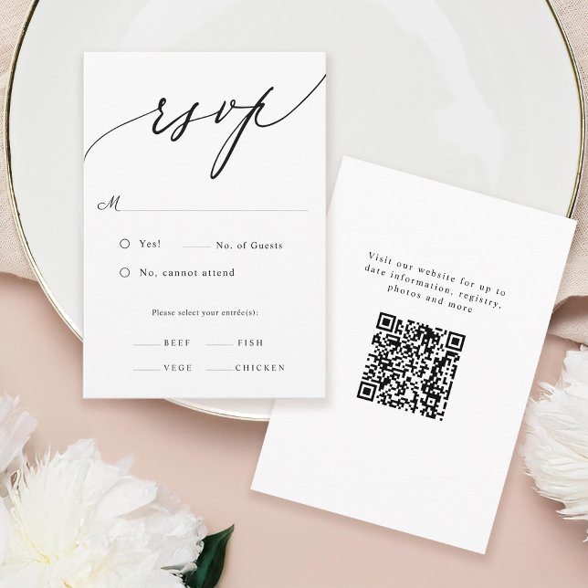 Minimale kalligraphische Hochzeit RSVP Karte (Von Creator hochgeladen)