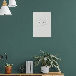 Minimale Kangaroo-Linienkunstposter Poster