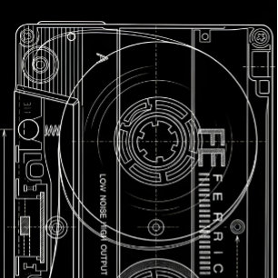 Minimale Kassette Blueprint T-Shirt   Vintage Audi