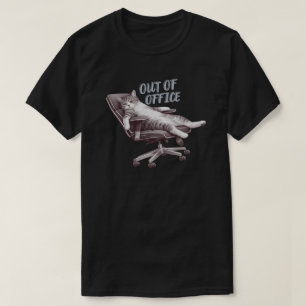 Minimale Katze-Design für Außer-Haus-Büro T-Shirt