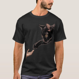 Minimale Katze- und Mensch-Verbindung Beige Ästhet T-Shirt