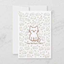 Minimale Katzen-Doodle-Karte | Linienzeichnung Dankeskarte