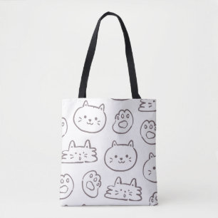 Minimale Katzen-Doodle-Muster – Kawaii-Katzen-Gesi