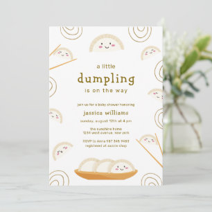 Minimale Kawaii Boho Bao-Dumpling-Baby-Party Einladung