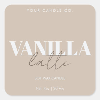 Minimale Kerzen-Label-Vorlage Anpassbare Beschrift Quadratischer Aufkleber