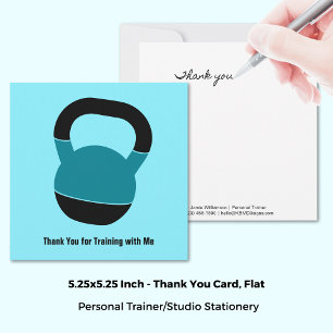 Minimale Kettlebell Electric-Blue Dankeschön-Karte Dankeskarte
