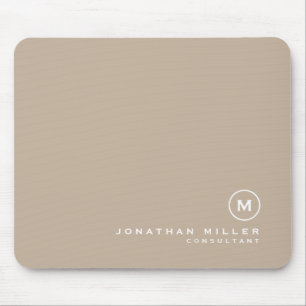 Minimale klassische Beige für Monogramm Mousepad