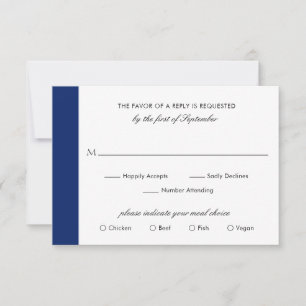 Minimale klassische formale Navy Blauer Elegant Ho RSVP Karte
