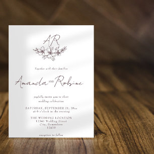 Minimale klassische Hochzeitseinladung Einladung
