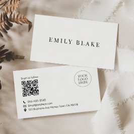 Minimale klassische scannbare QR-Code Geschäftslös Visitenkarte