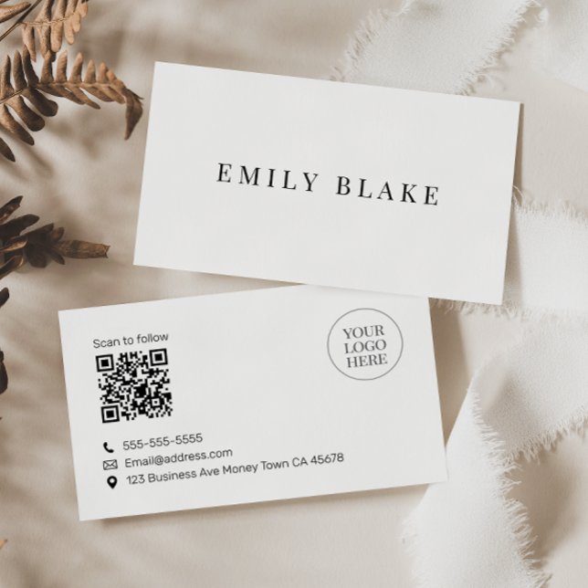Minimale klassische scannbare QR-Code Geschäftslös Visitenkarte (Von Creator hochgeladen)