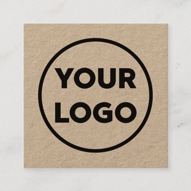 Minimale Kraft für den Namen von Firmenlogos Quadratische Visitenkarte (Vorderseite)