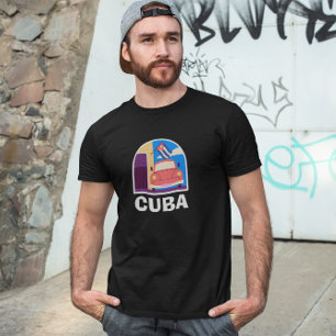 Minimale Kuba-Insel-Retro-Reise T-Shirt