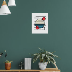 Minimale Kunst von Linien und Drei Kreise Poster