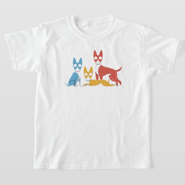 Minimale Kunstdarstellung von drei DOGS T-Shirt (Ablage )
