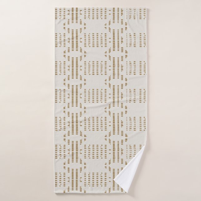 Minimale Küsten-Abstrakt Mudcloth Boho-Rustikal Badehandtuch (Badehandtuch)