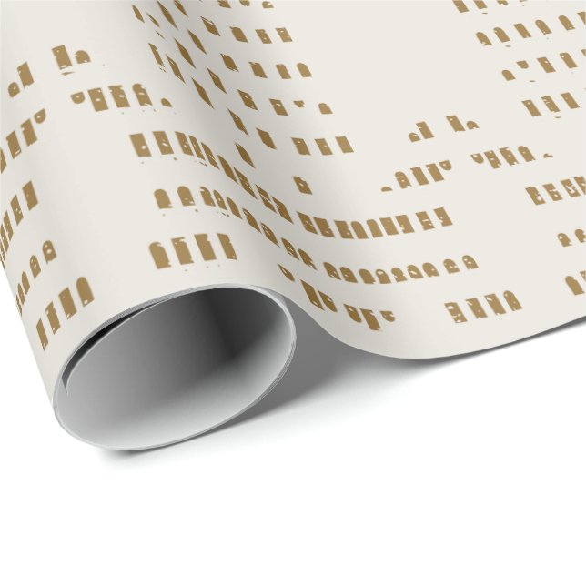 Minimale Küsten-Abstrakt Mudcloth Boho Rustikal Geschenkpapier (Rolleneckpunkt)
