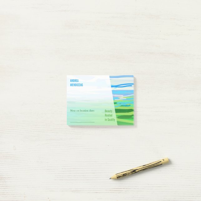 Minimale Landschaftsslogan-Kunst  Post-it Klebezettel (Auf Schreibtisch)