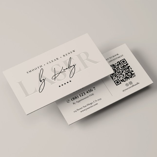 Minimale Laser-Ästhetikklinik Sand Visitenkarte (Minimal Laser Esthetic Clinic Sand Business Card
)