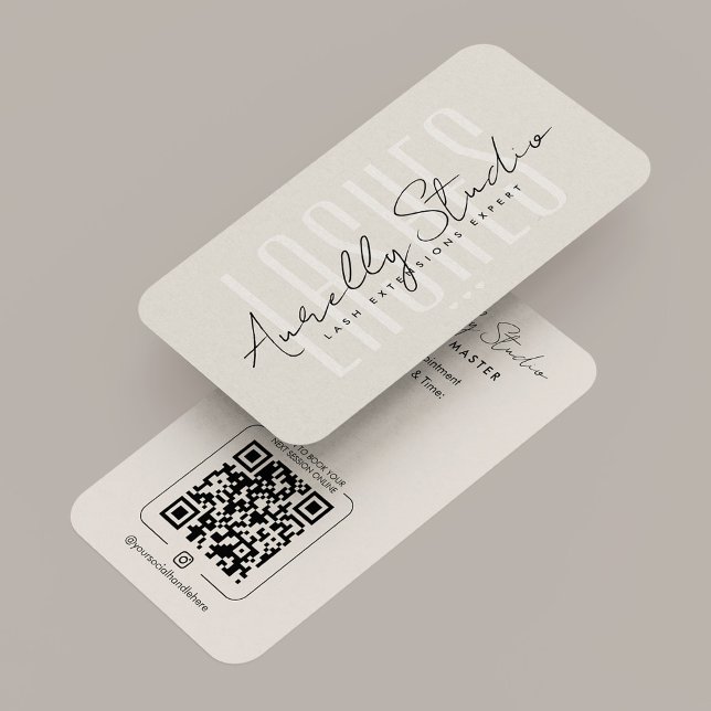 Minimale Lash-Tech-Studio-Sand-Termin  Visitenkarte (Minimal Lash Tech Studio Sand Appointment Business Card
)