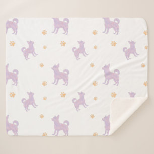 Minimale Lavendel-Chihuahua-Silhouette-Decke Sherpadecke