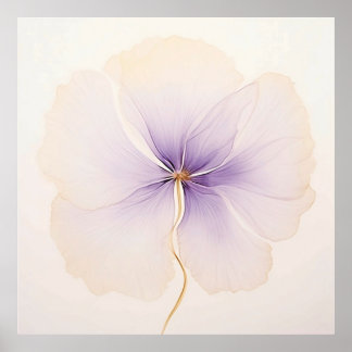 Minimale Lavendel-Orchideen-Aquarell-Blume Poster