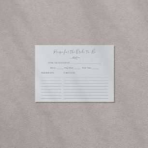 Minimale Leaf Dusty Blue Brautparty Rezeptorkarten Postkarte