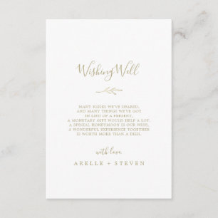 Minimale Leaf Gold Hochzeitskarte Begleitkarte