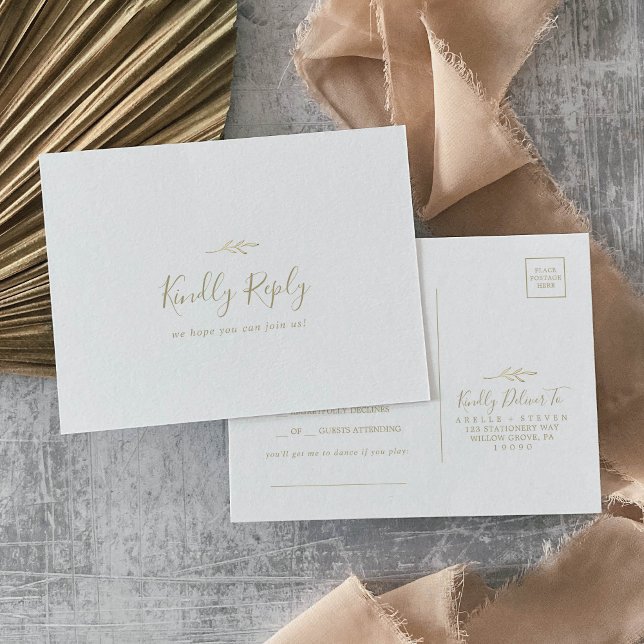 Minimale Leaf Gold Song Anfrage UAWG Postkarte (Von Creator hochgeladen)