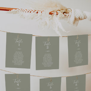 Minimale Leaf Sage Green Hanging Seating Chart Car